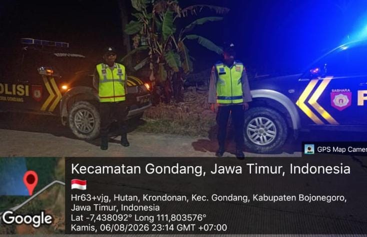 Polsek Sekar - Gondang Laksanakan Patroli Bersinggungan