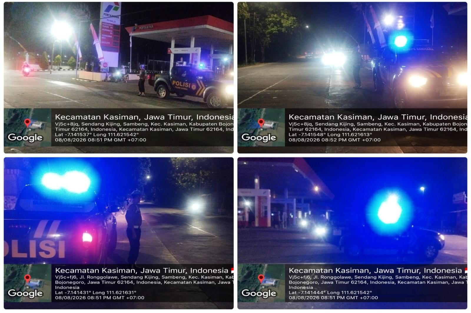 Polsek Kasiman Gelar Patroli KRYD Untuk Jaga Kondusifitas Kamtibmas Saat Malam Minggu