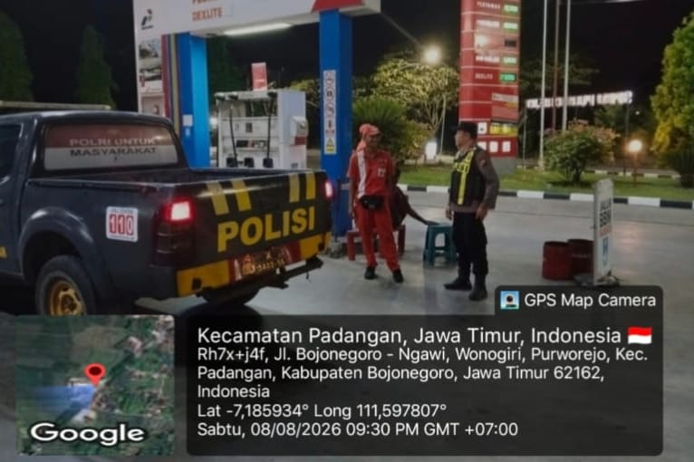 Menjaga Situasi Aman dan Kondusif, Polsek Padangan Laksanakan Patroli Malam