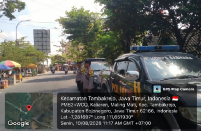Patroli bersinggungan Gelar Patroli sampai diperbatasan Polsek Tambakrejo laksanakan giat patroli bersinggungan