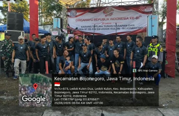 Polsek Bojonegoro Kota Amankan Jalan Santai Warga Ledok Kulon dalam Rangka HUT RI ke-81
