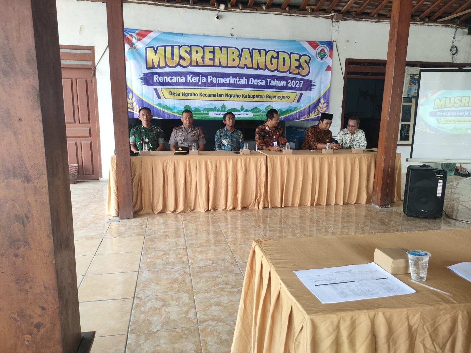 Kapolsek Ngraho Hadir & Beri Himbauan Kamtibmas di Musdes Perencanaan Pembangunan 2027