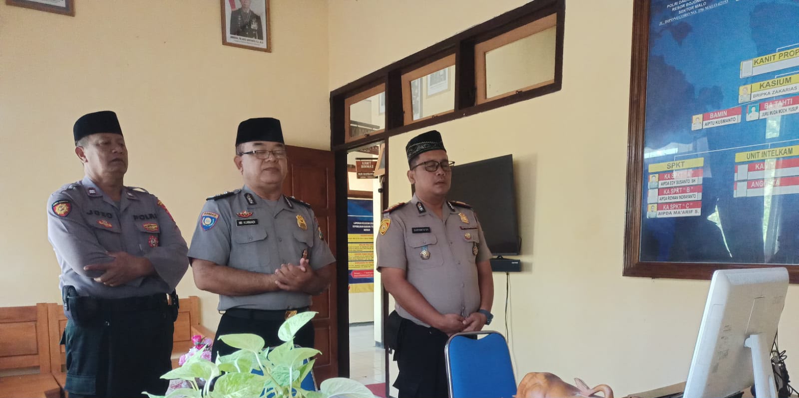 Melalui Zoom Binrohtal jajaran Polres, Polsek Malo Tingkatkan Keimanan Dan Ketaqwaan Personelnya
