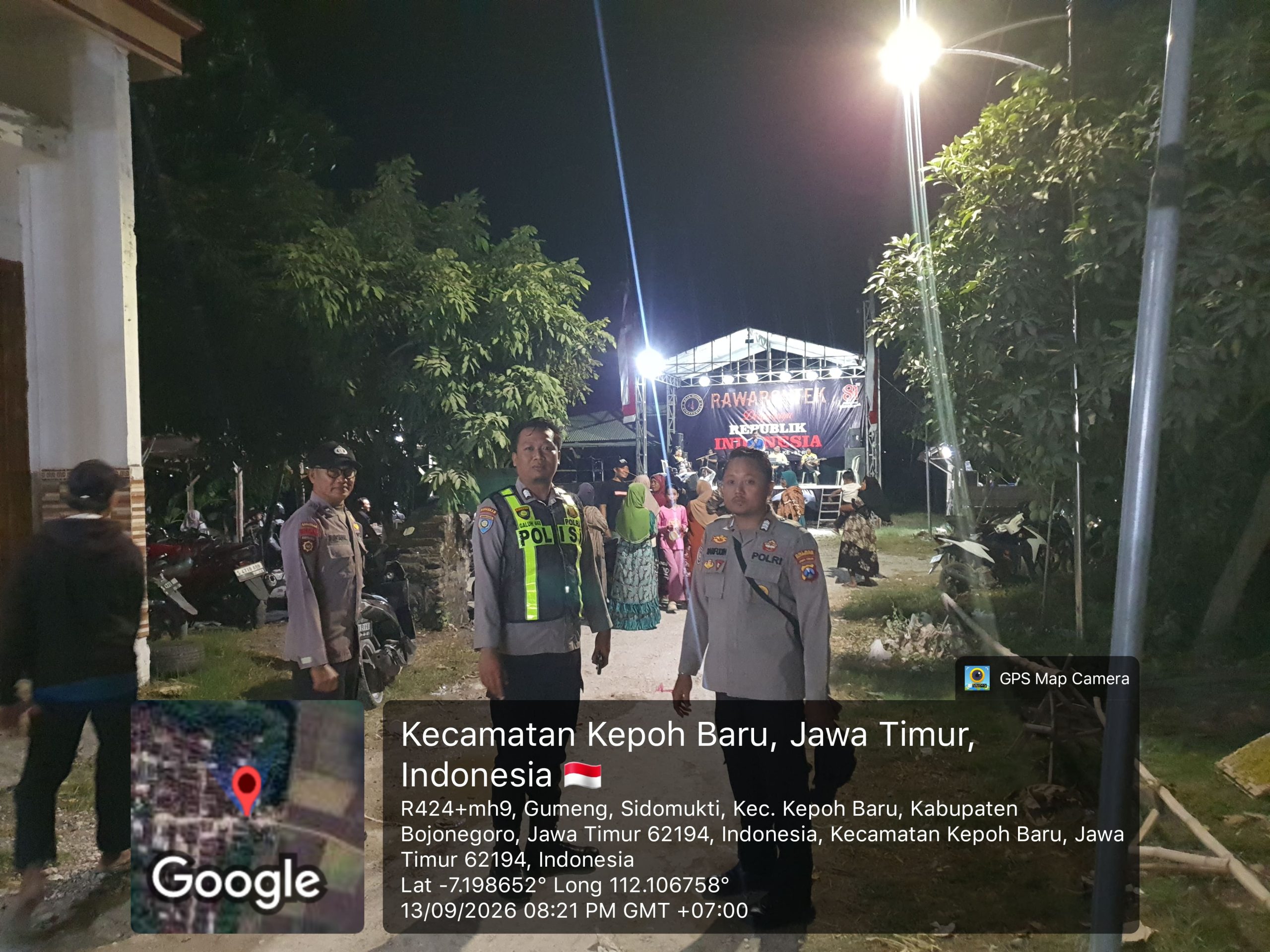 Polsek Kepohbaru Amankan Hiburan Musik Elektun dalam Rangka HUT RI ke-81 di Desa Sidomukti