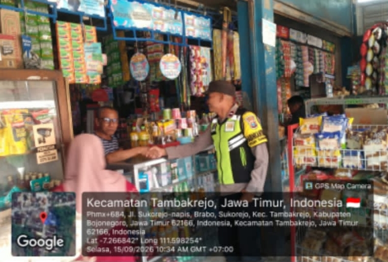 Antisipasi Tindak Kejahatan 3C, Polsek Tambakrejo Laksanakan Patroli Dialogis Siang Hari Di pertokoan