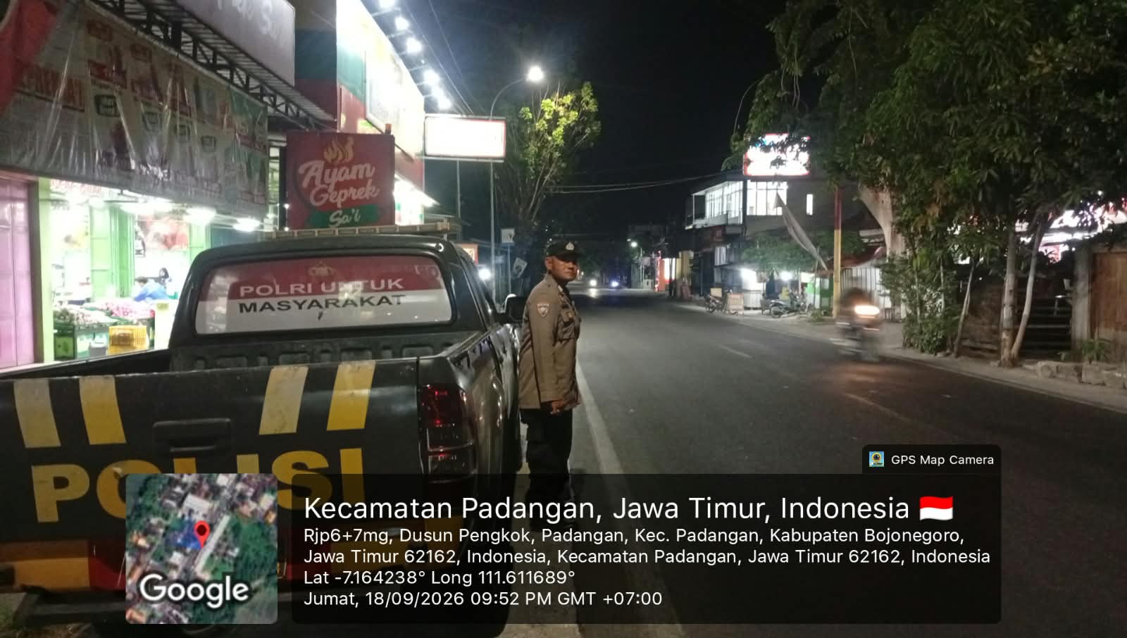 Menjaga Situasi Aman dan Kondusif, Polsek Padangan Laksanakan Patroli Sapa Malam