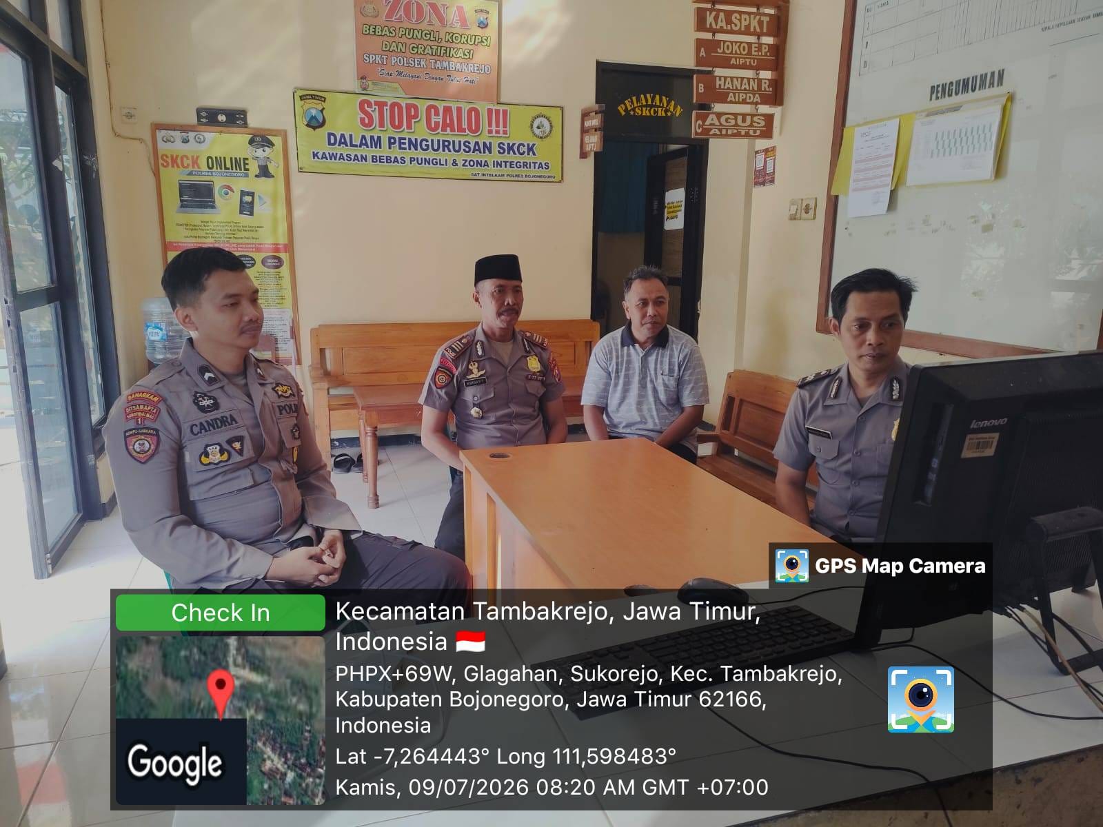 Melalui Zoom Binrohtal jajaran Polres, Polsek Tambakrejo Tingkatkan Keimanan Dan Ketaqwaan Personelnya
