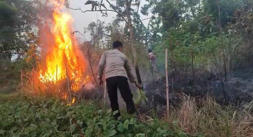 Polisi dan Petugas Gabungan Berhasil Padamkan Kebakaran Dekat Area Pemukiman