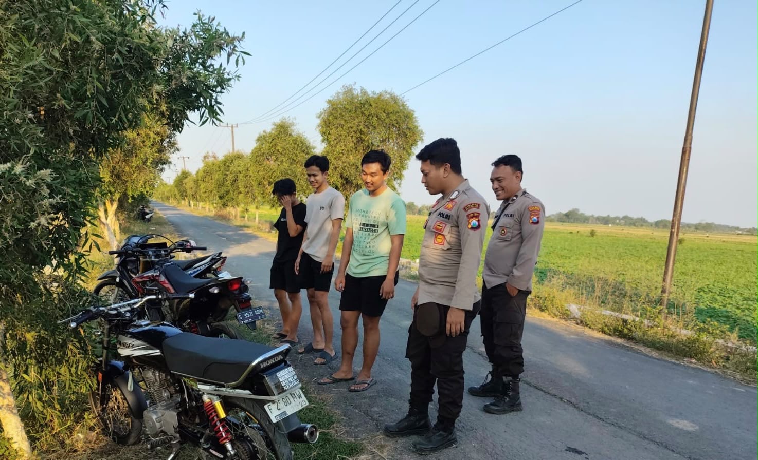 RESPON CEPAT POLSEK SUMBERREJO TANGGAPI LAPORAN CALL CENTER 110 TERKAIT DUGAAN BALAP LIAR DI DESA PEJAMBON