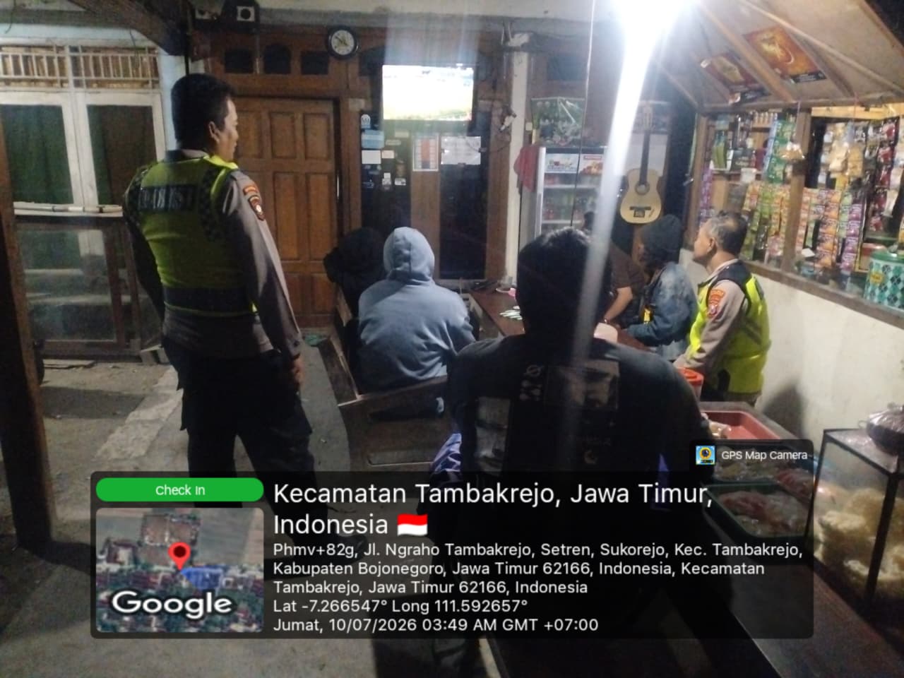 Intensifkan patroli di Malam Hari, Polsek Tambakrejo Tingkatkan Patroli langit biru pada Jam Rawan