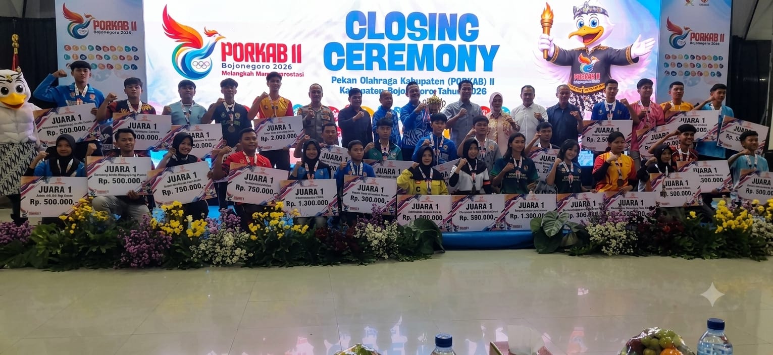 Kapolsek Bojonegoro Kota Hadiri Penutupan PORKAB II Bojonegoro 2026