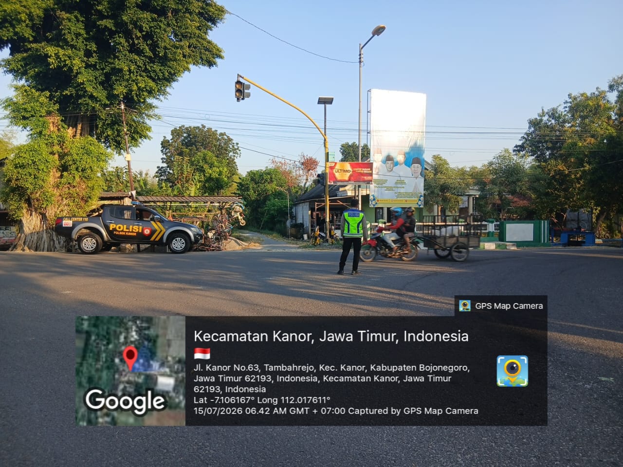 Polsek Kanor Protap Pagi, Cegah Kejadian Laka Lantas