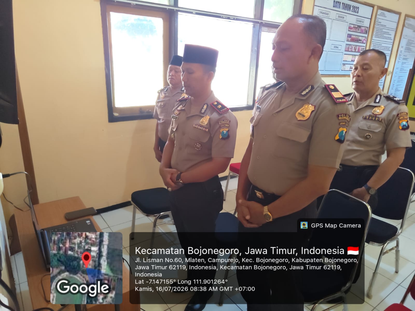 Polsek Bojonegoro Kota Ikuti Zoom Binrohtal Bersama Polres Bojonegoro