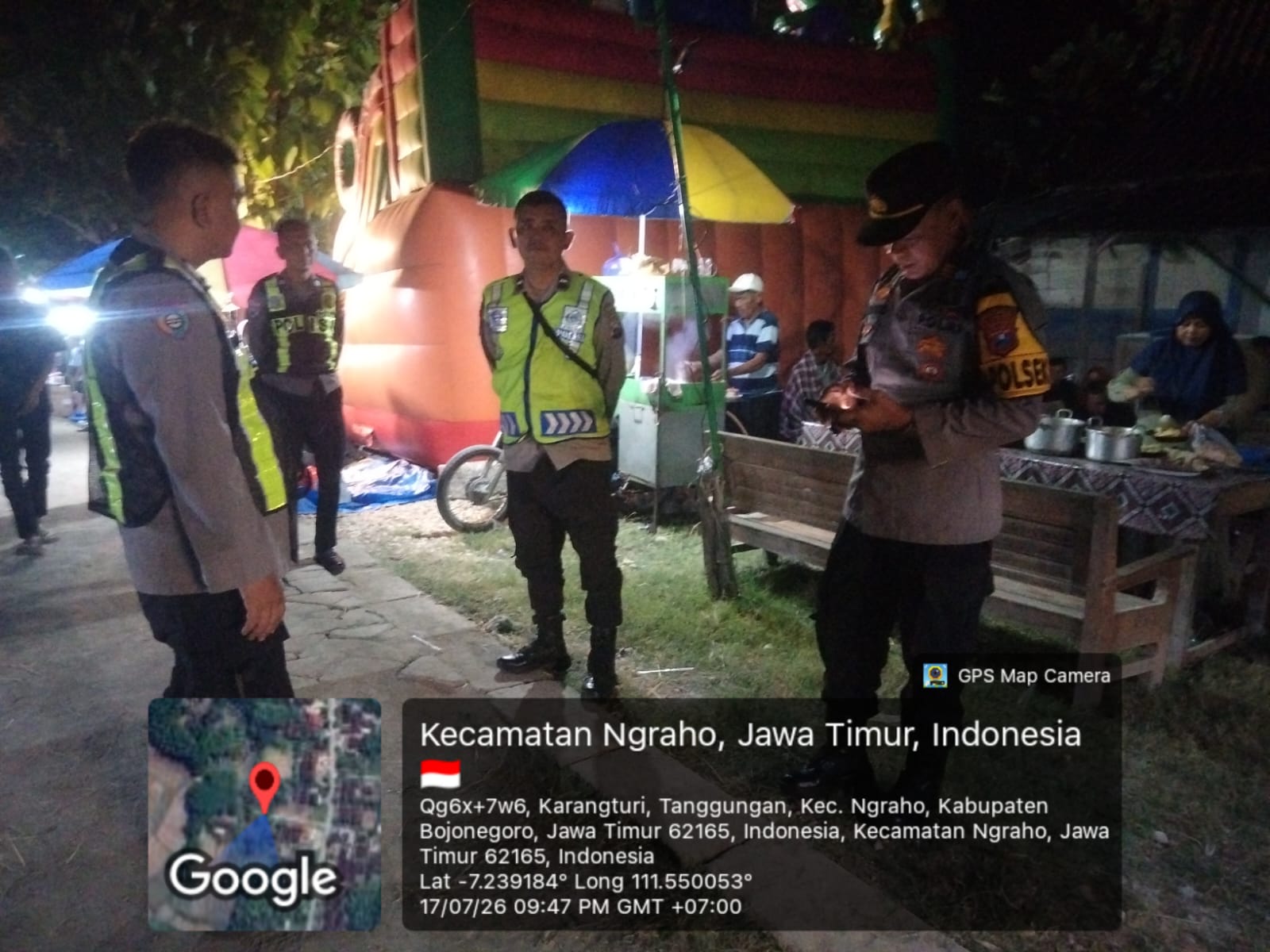 Wujudkan Kamtibmas Yang Kondusif, Polsek Ngraho Polres Bojonegoro Amankan Giat Masyarakat