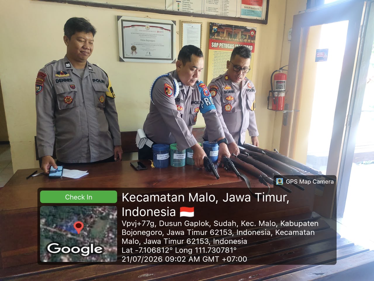 PENGECEKAN SENJATA API DINAS PERSONEL POLSEK MALO