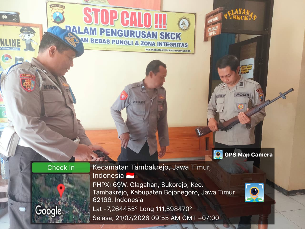 PENGECEKAN SENJATA API DINAS PERSONEL POLSEK TAMBAKREJO
