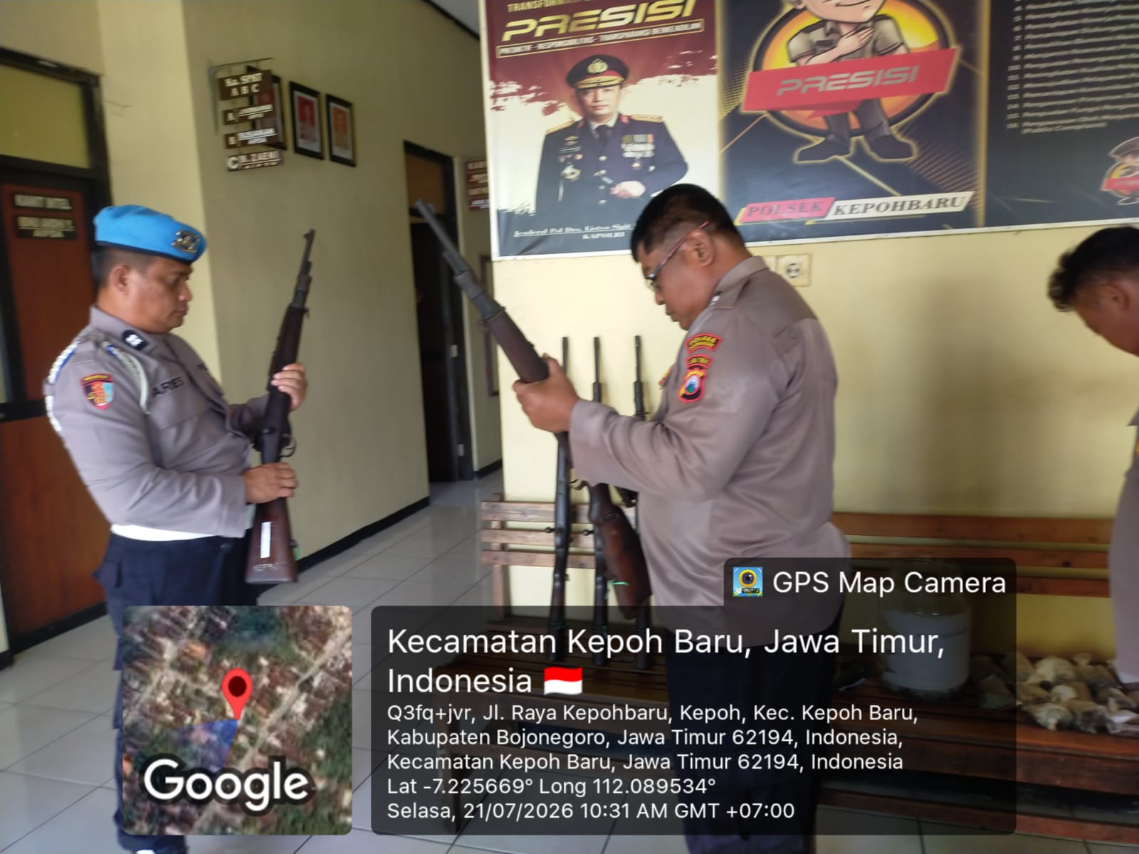 Polsek Kepohbaru Laksanakan Pengecekan Senjata Api dan Amunisi Dinas