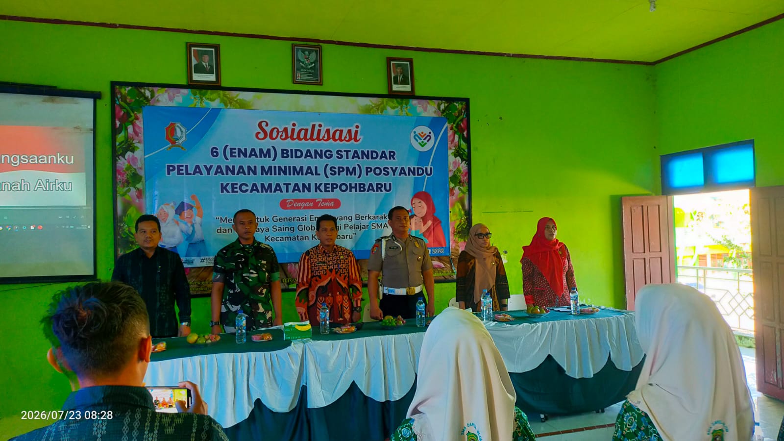 Kapolsek Kepohbaru Hadiri Sosialisasi 6 Bidang Standar Pelayanan Minimal (SPM) Posyandu