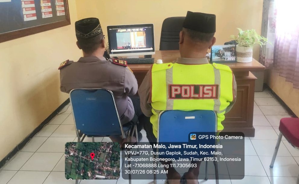 Melalui Zoom Binrohtal jajaran Polres, Polsek Malo Tingkatkan Keimanan Dan Ketaqwaan Personelnya