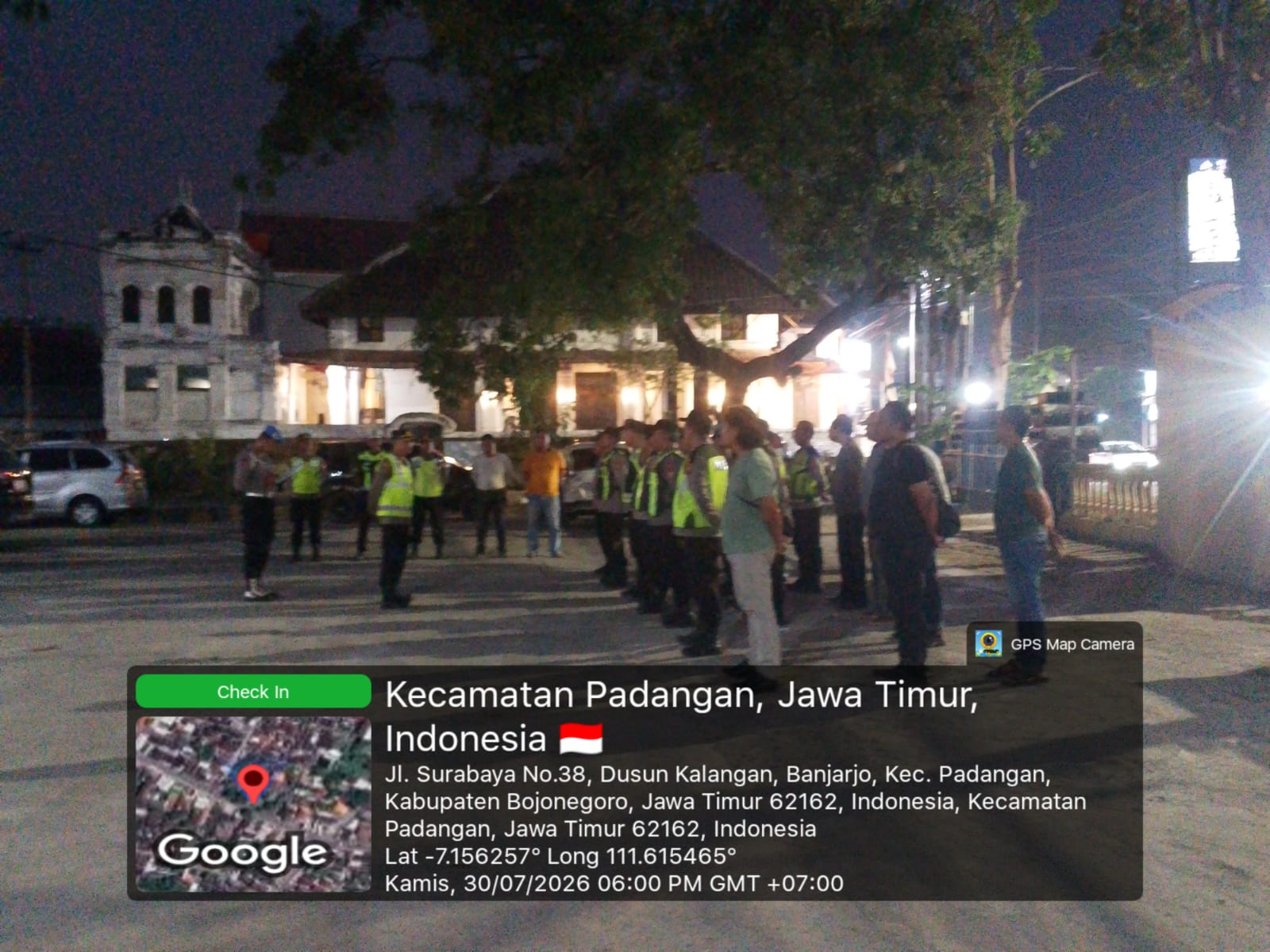 Polsek Padangan Gelar Apel Pengamanan Kepulangan Pengesahan Warga Baru IKSPI Kera Sakti