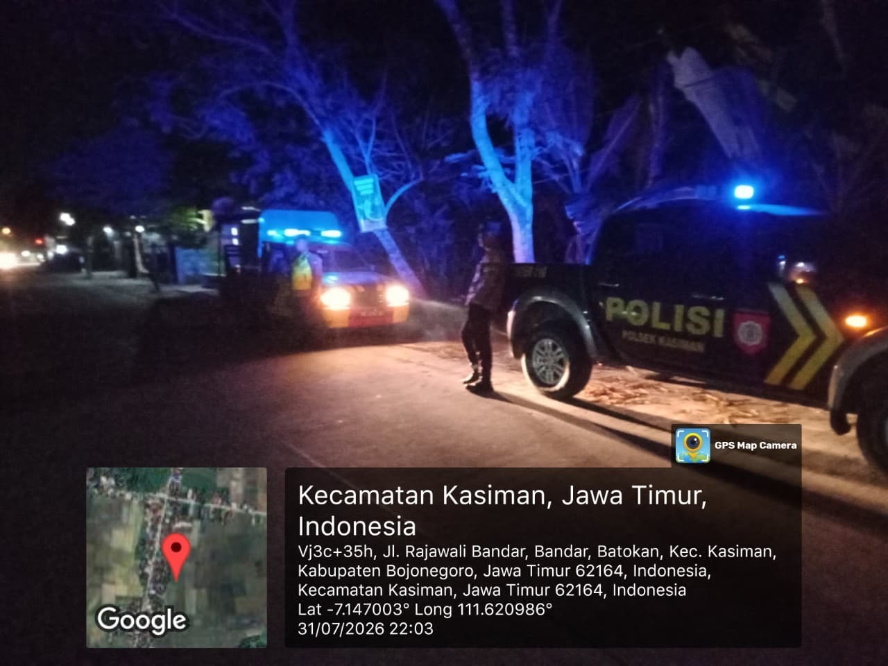 Birukan Bojonegoro Polsek Kedewan Lakukan Patroli Bersinggungan Dengan Polsek Kasiman