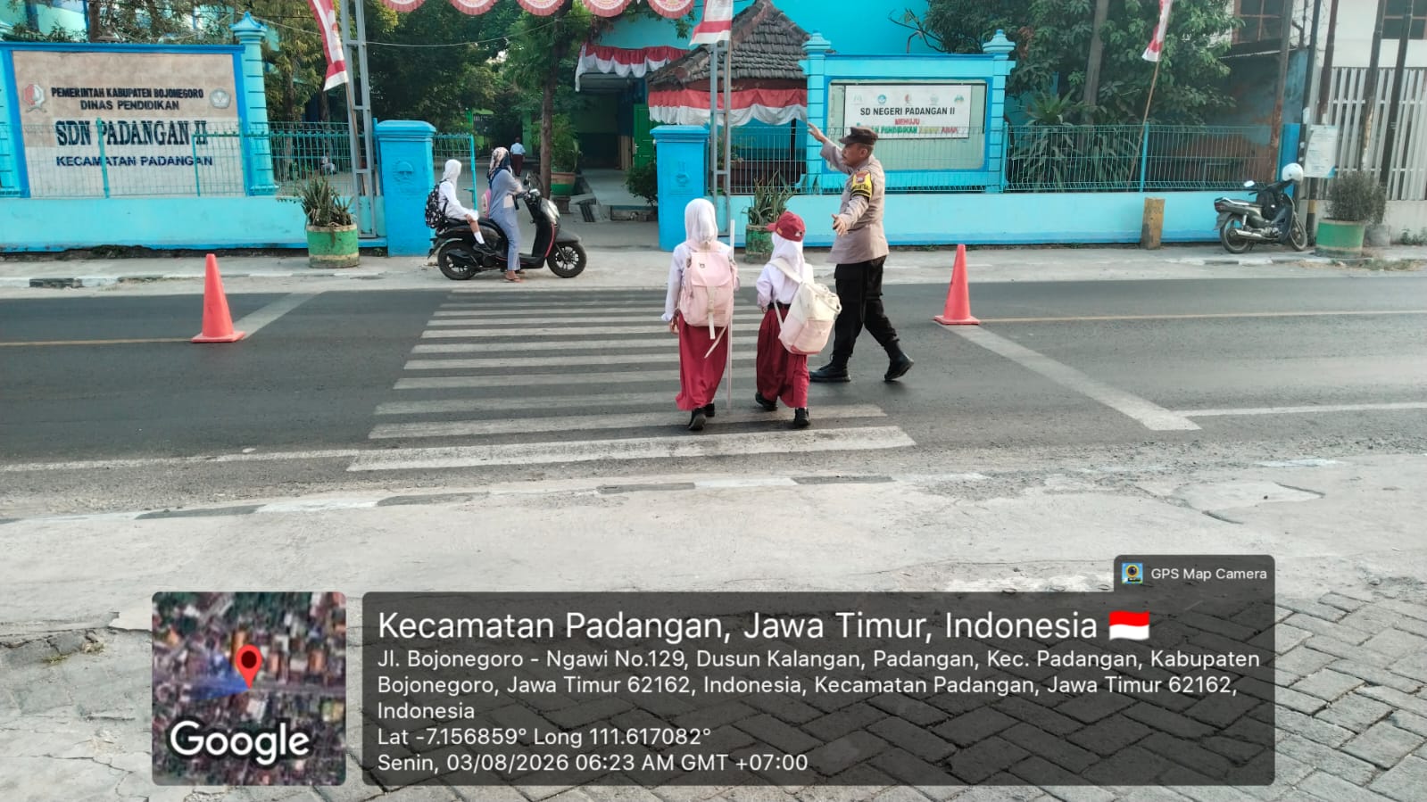 Polsek Padangan Melaksanakan Pengaturan Lalulintas Pagi Hari