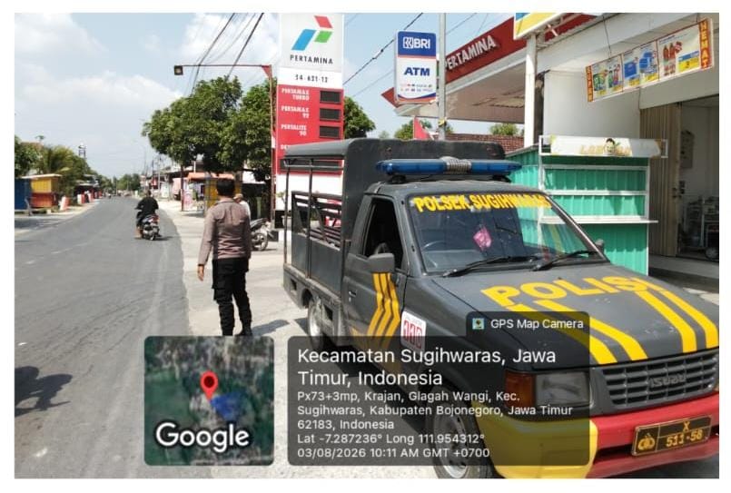 Patroli Sapa Siang Polsek Sugihwaras guna antisipasi gangguan Kamtibmas