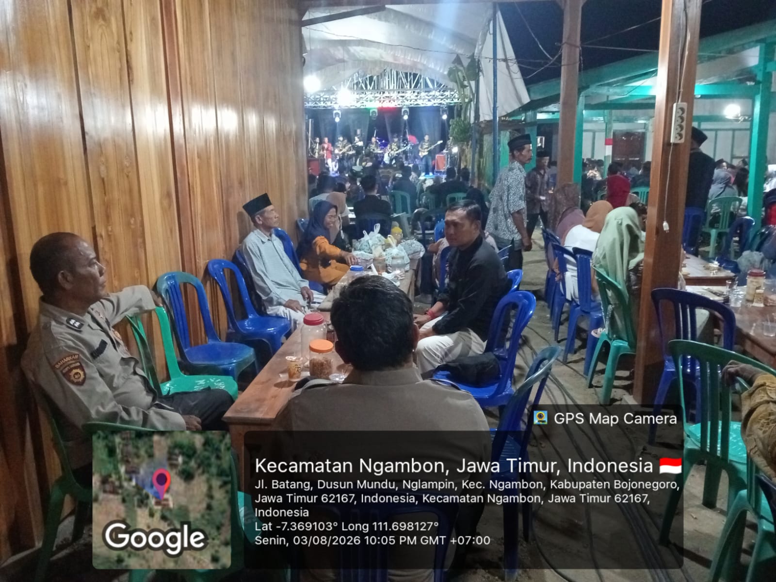 Polsek Ngambon Laksanakan Pengamanan Hiburan kesenian elektoon di desa nglampin dalam rangka hajat khitan