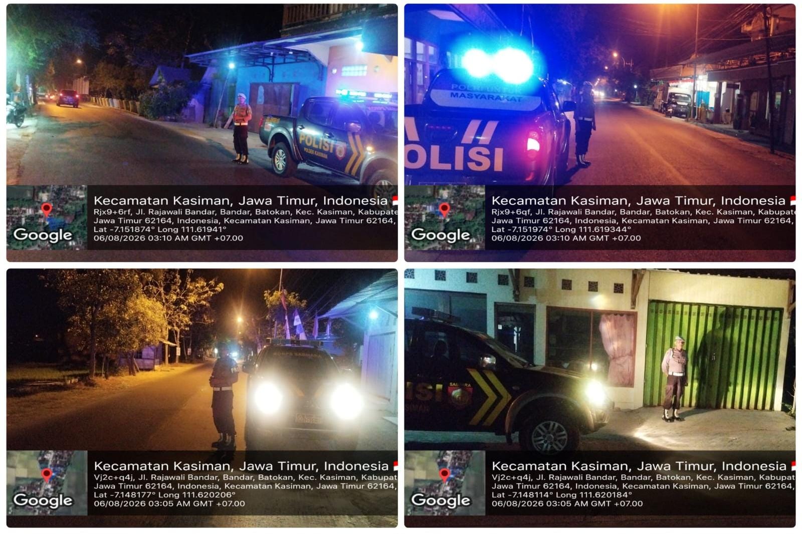 Polsek Kasiman Tingkatkan Patroli Malam Dan Dini Hari