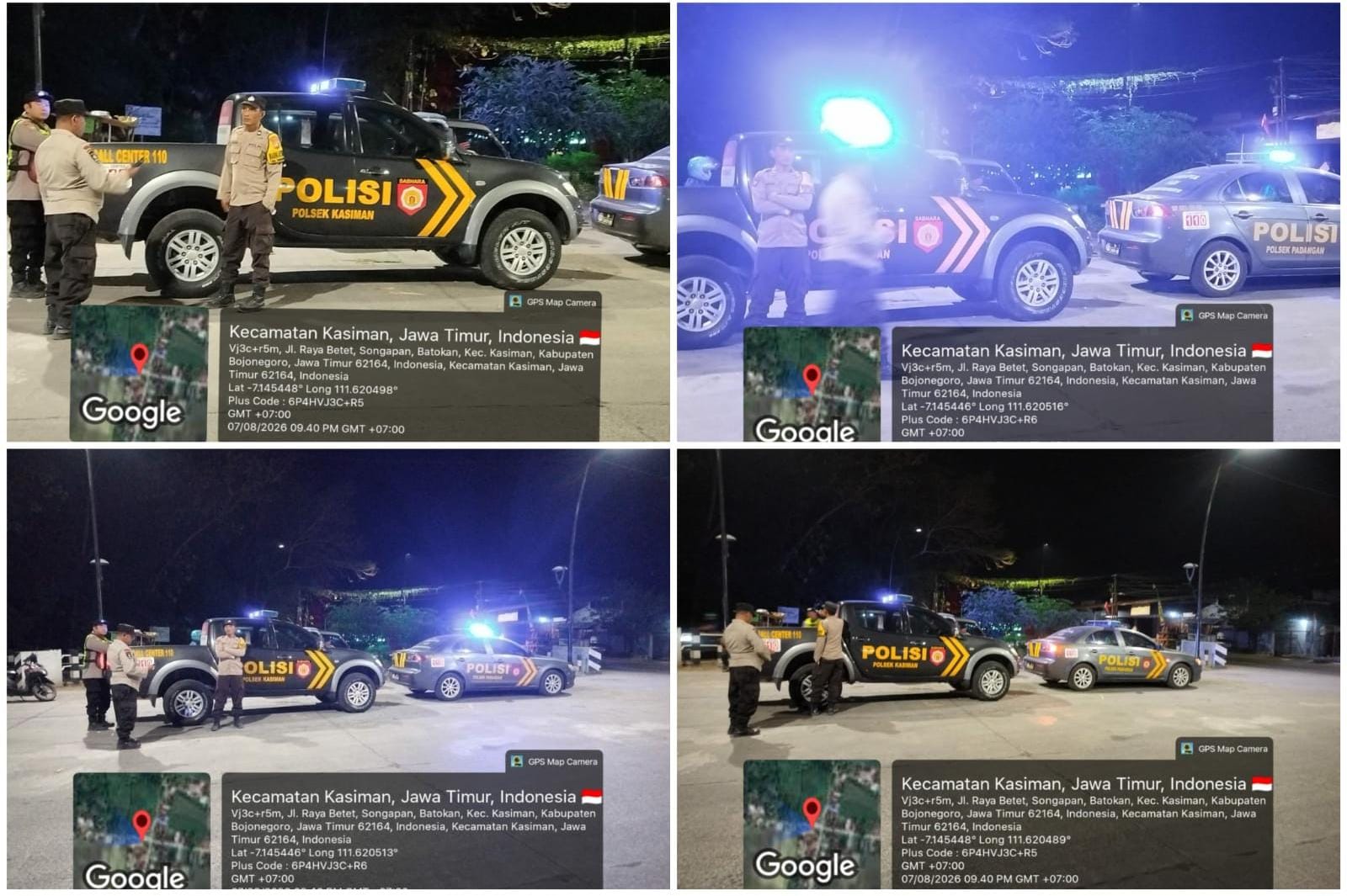 Polsek Kasiman Melaksanakan Patroli Bersinggungan Dengan Polsek Padangan