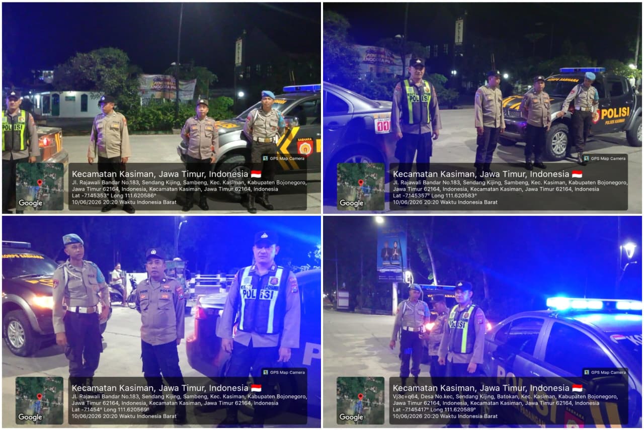 Polsek Kasiman Melaksanakan Patroli Bersinggungan Dengan Polsek Padangan