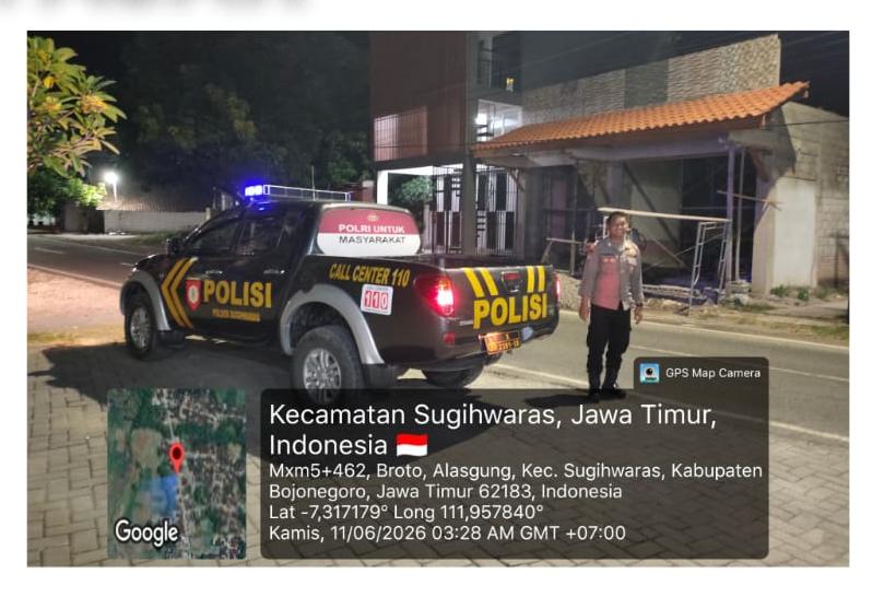 Polsek Sugihwaras Gelar Patroli Sapa Fajar Jaga Keamanan dan Ketertiban Masyarakat