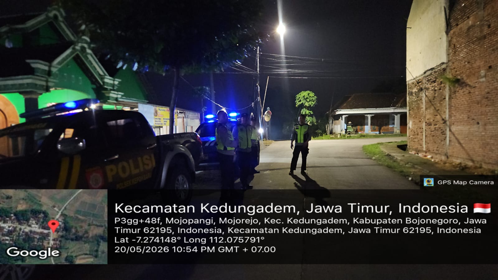 Polsek Kedungadem Polres Bojonegoro Melaksanakan Patroli bersinggungan dengan Polsek Kepohbaru