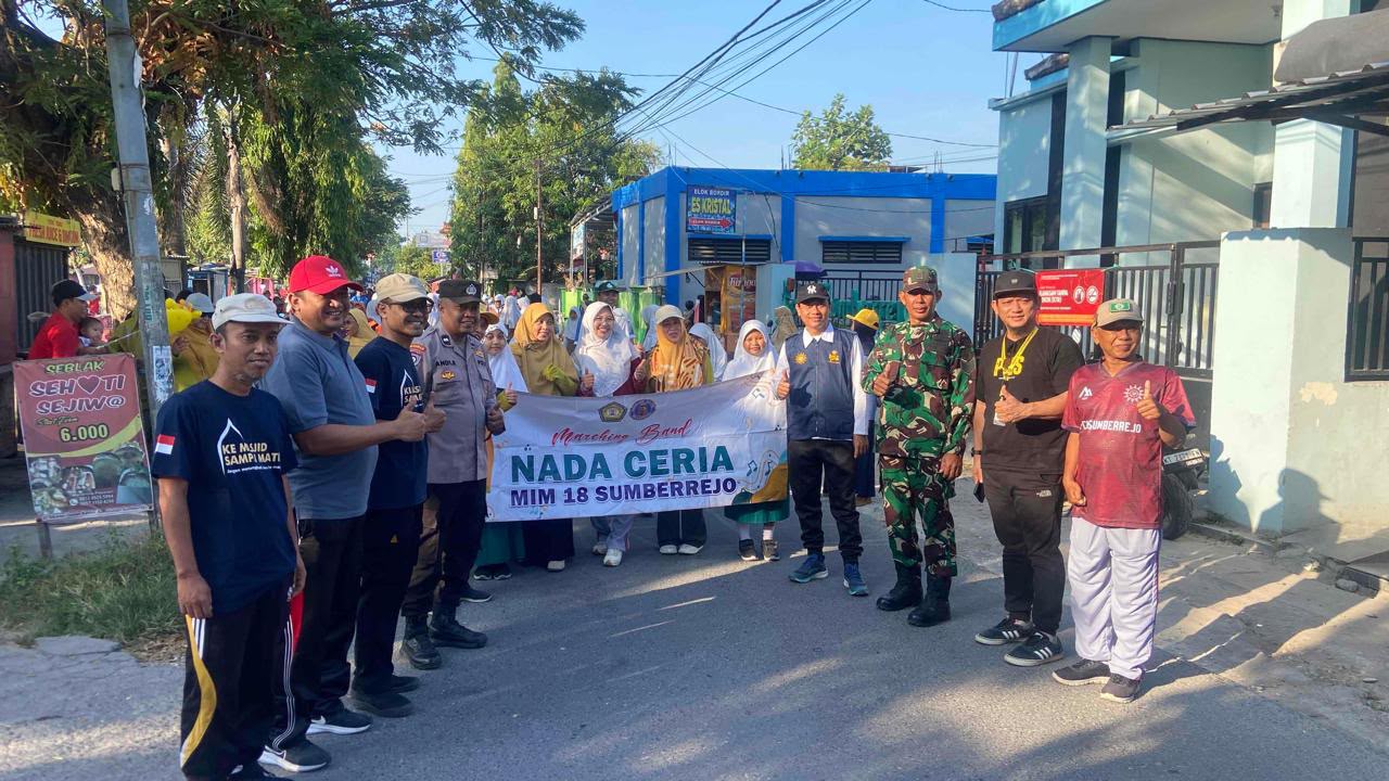 Berikan Rasa Aman Polsek Sumberrejo Hadir Dalam Kegiatan Pengamanan Jalan Sehat 1 Muharram Masjid At Taqwa Sumberrejo