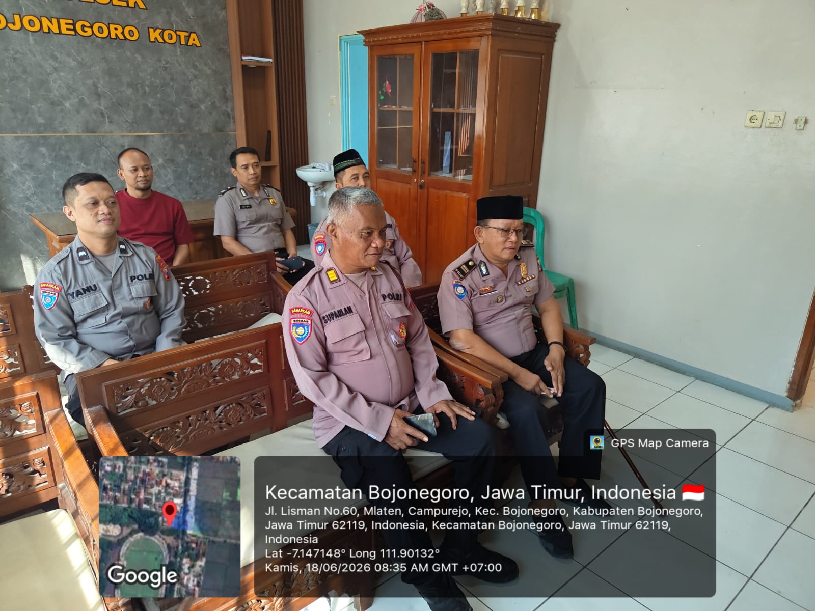 Polsek Bojonegoro Kota Ikuti Zoom Binrohtal Bersama Polres Bojonegoro