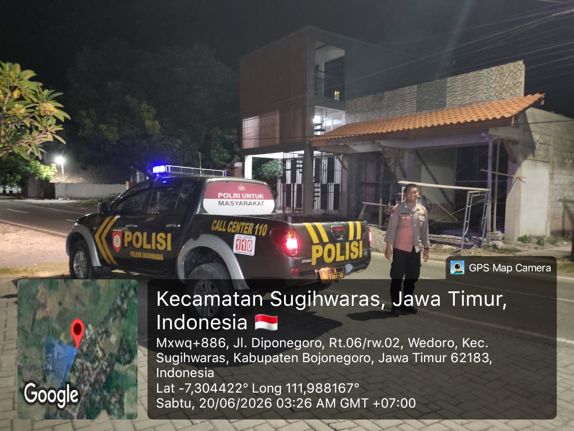 Polsek Sugihwaras Gelar Patroli Sapa Fajar Jaga Keamanan dan Ketertiban Masyarakat