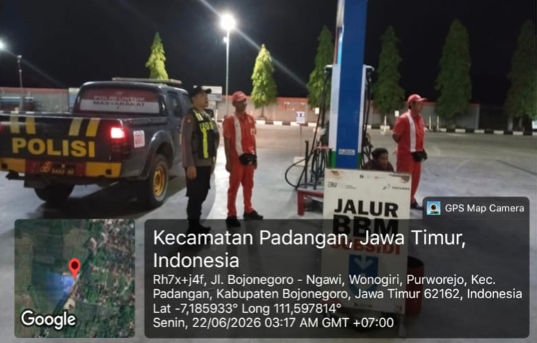 Polsek Padangan Patroli Fajar, Jaga Situasi Kamtibmas Kondusifitas