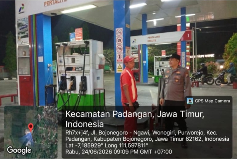 Mengantisipasi Tindak Kriminalitas dan Balap Liar, Polsek Padangan Intensifkan Patroli Malam