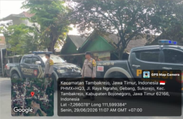 Gelar Patroli sampai diperbatasan Polsek Tambakrejo laksanakan giat patroli bersinggungan