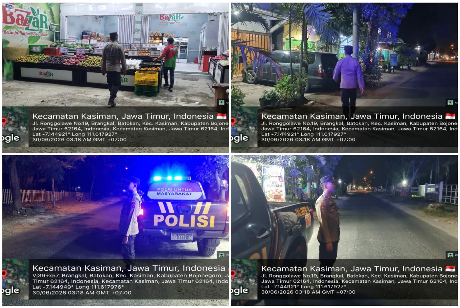 Antisipasi Perkelahian Antar Perguruan Silat dan Gangguan Kamtibmas, Polsek Kasiman Laksanakan Patroli Birukan Bojonegoro