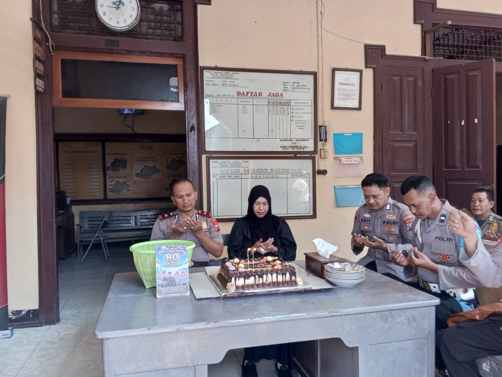 Kapolsek Padangan Terima Kunjungan Camat Padangan Dalam Rangka Hari Bhayangkara ke-80