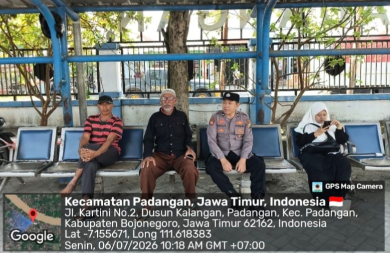 Patroli Dialogis di Terminal Padangan, Polsek Padangan Sampaikan Himbauan Kamtibmas