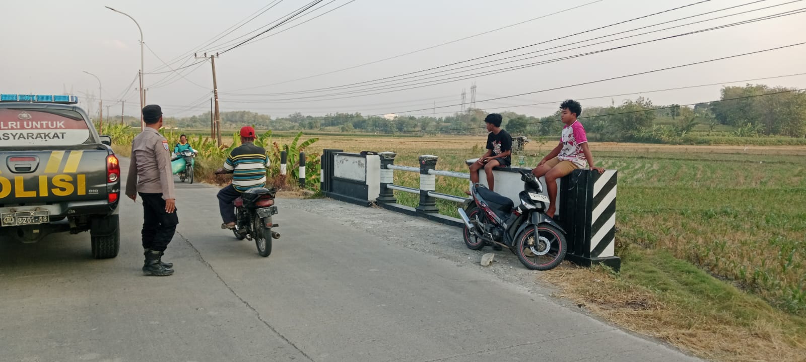 Polsek Ngasem Patroli Jalan Raya Antisipasi Balap Motor