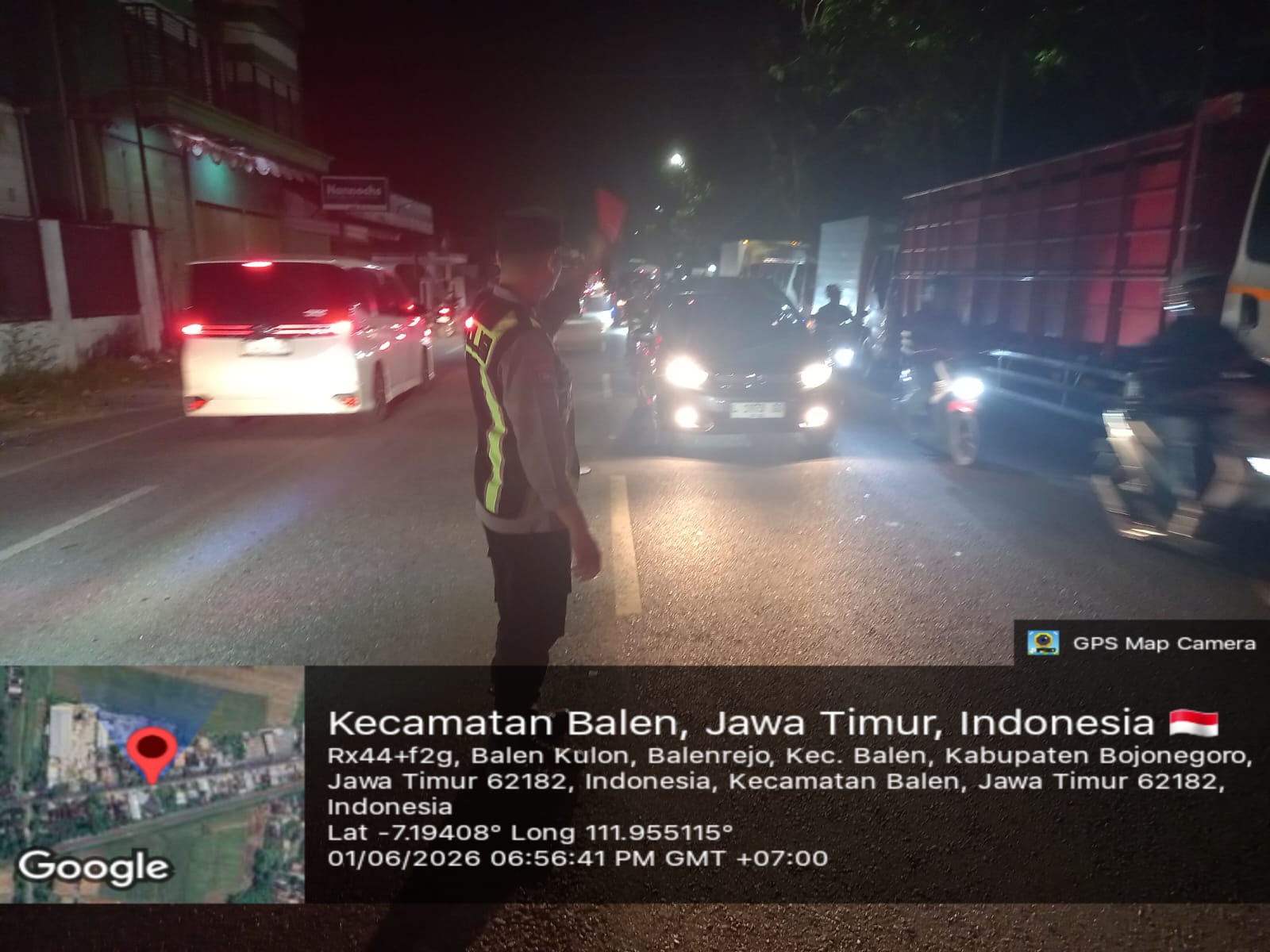Polsek Balen laksanakan Patroli malam hari guna antisipasi kriminalitas
