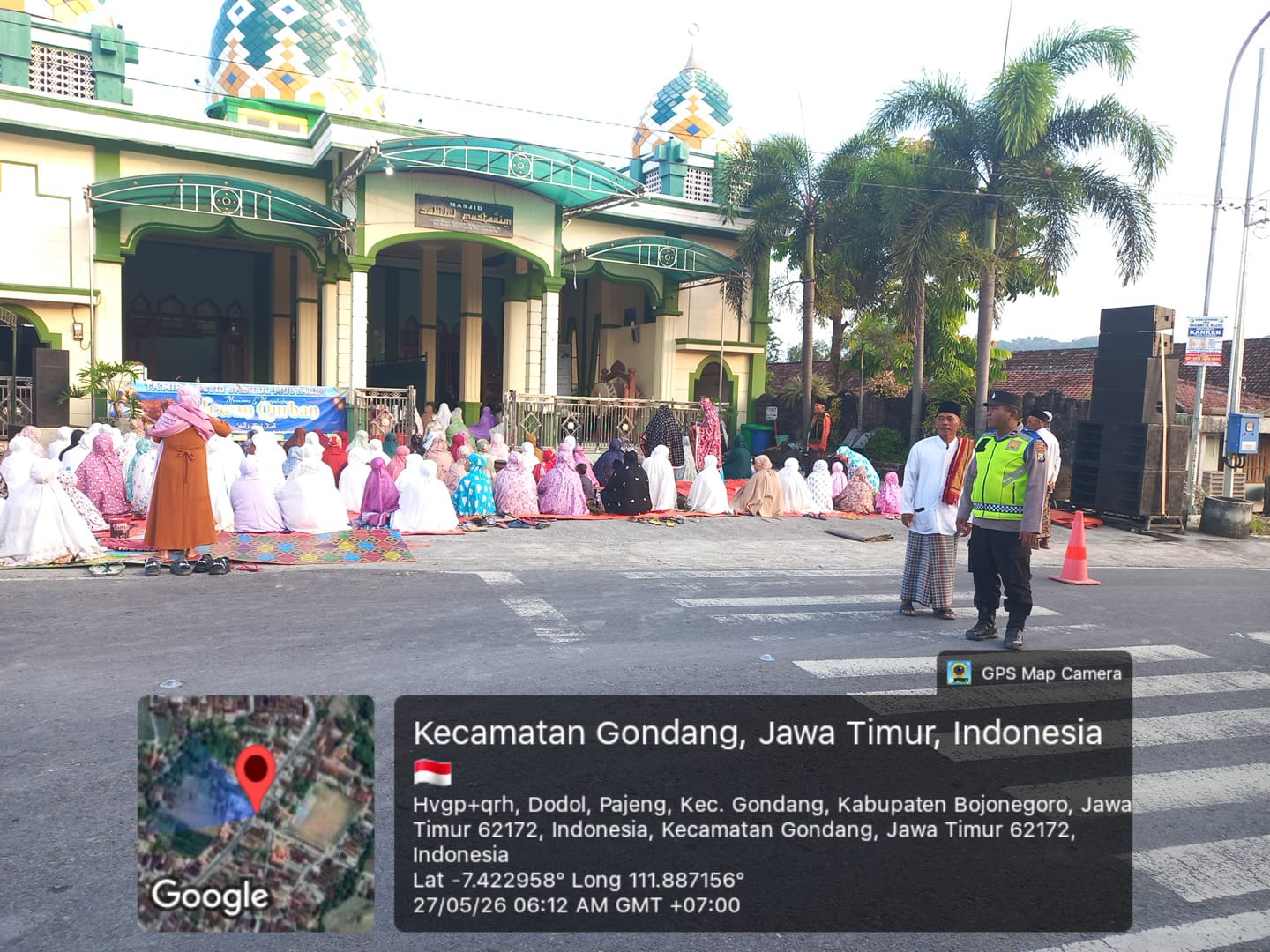 Polsek Gondang Amankan Sholat Idul Adha 1447 H di Masjid Sabilul Mustaqim Desa Pajeng