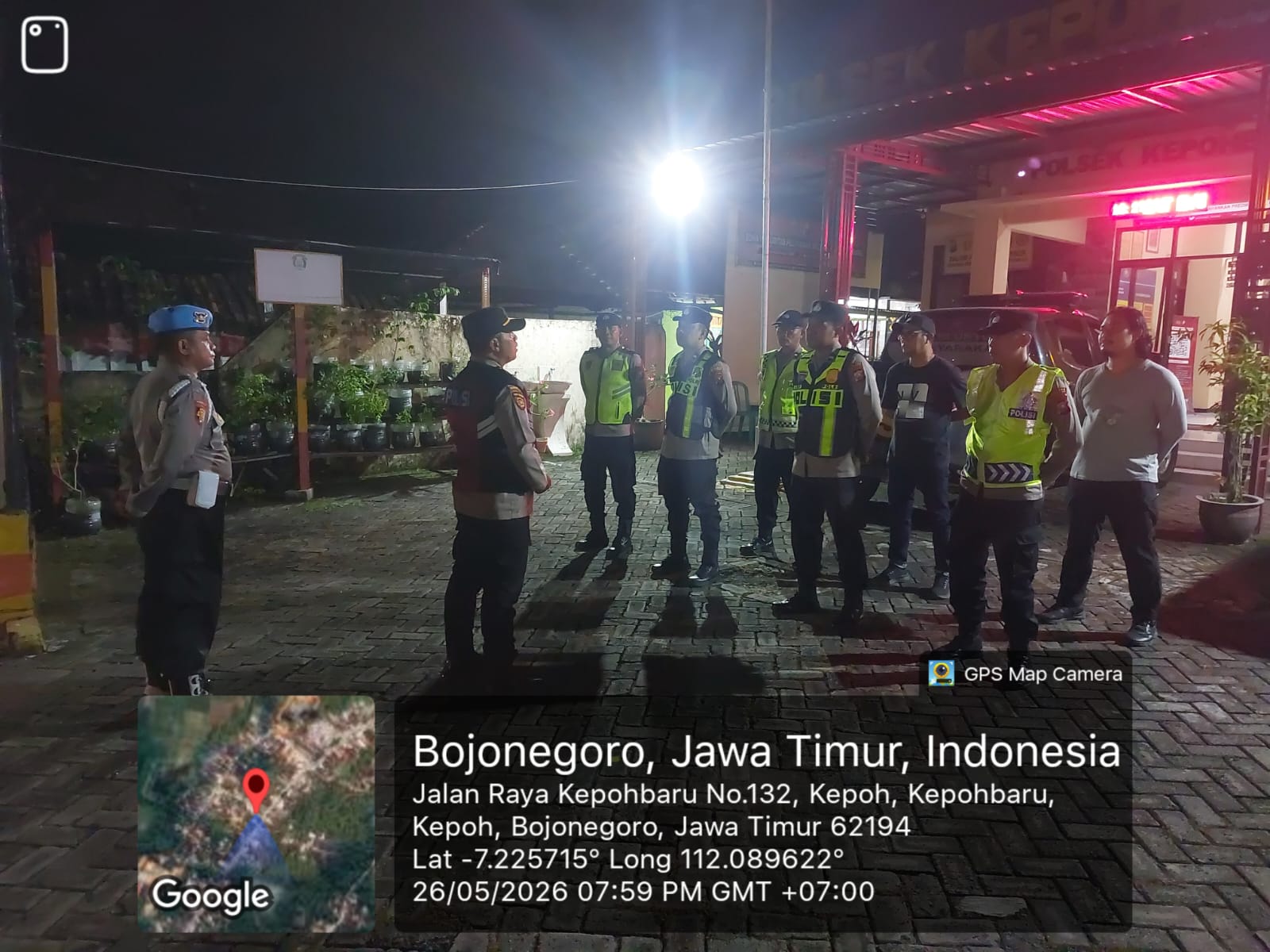 Kapolsek Kepohbaru Pimpin Apel Pengamanan Malam Takbir Idul Adha 1447 H Tahun 2026