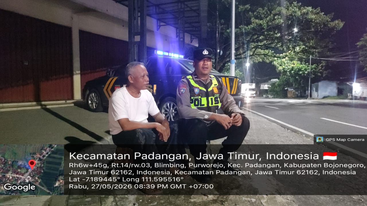 Untuk Wujudkan Situasi Kamtibmas Aman dan Kondusif, Polsek Padangan Melaksanakan Patroli Malam