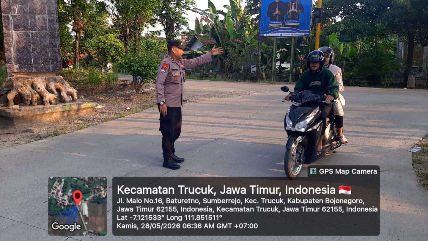Pastikan Kelancaran Lalulintas Liburan Panjang, Polsek Trucuk Laksanakan Sapa Pagi