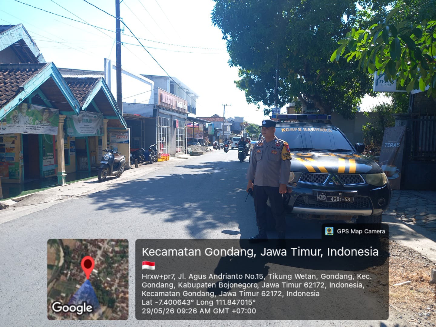 Antisipasi Gangguan Kamtibmas, Anggota Polsek Gondang Melaksanakan Patroli sapa siang Di Wilayah Kecamatan Gondang