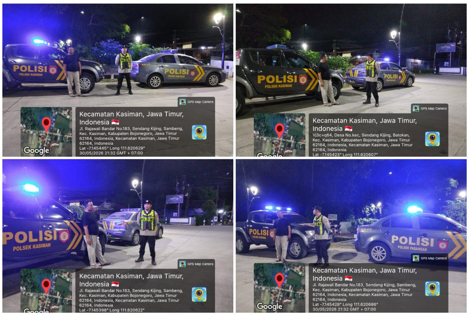 Polsek Kasiman Melaksanakan Patroli Bersinggungan Dengan Polsek Padangan